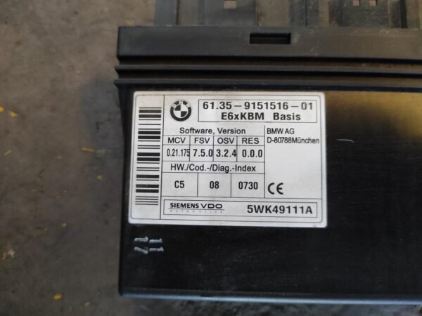 Centralita check control Bmw Serie 5 (E60) 520d (163 cv) - Imagen 2