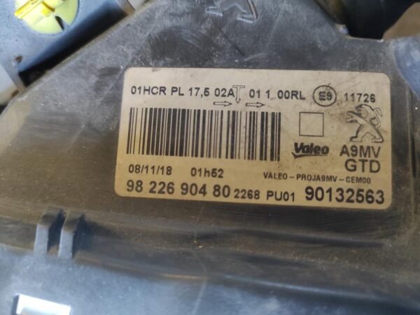 Faro izquierdo Peugeot 208 (Versión 2015) 1.5 BlueHDI 100 (102cv) - Imagen 3